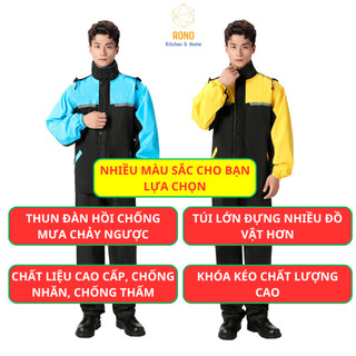 Bộ Áo Mưa 2 Lớp Nhiều Màu, Chống Thấm Nước, Phong Cách Hàn Quốc, Có Phản Quang Trước Sau An Toàn