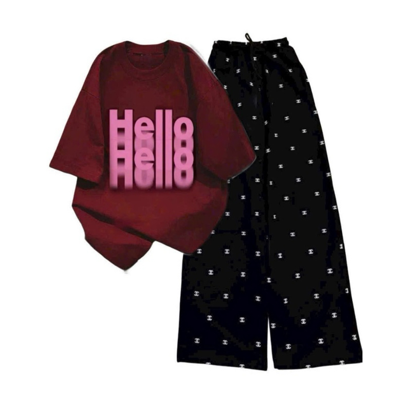 Qneođen+áo HELLO đỏ