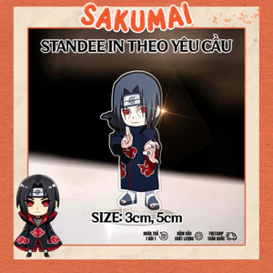 Standee, Mô Hình Sasuke Cao 5cm In UV Cắt Viền Naruto Itachi Uchiha Akatsuki Pain Dễ Thương Trang Trí Bàn Học - SakuMai