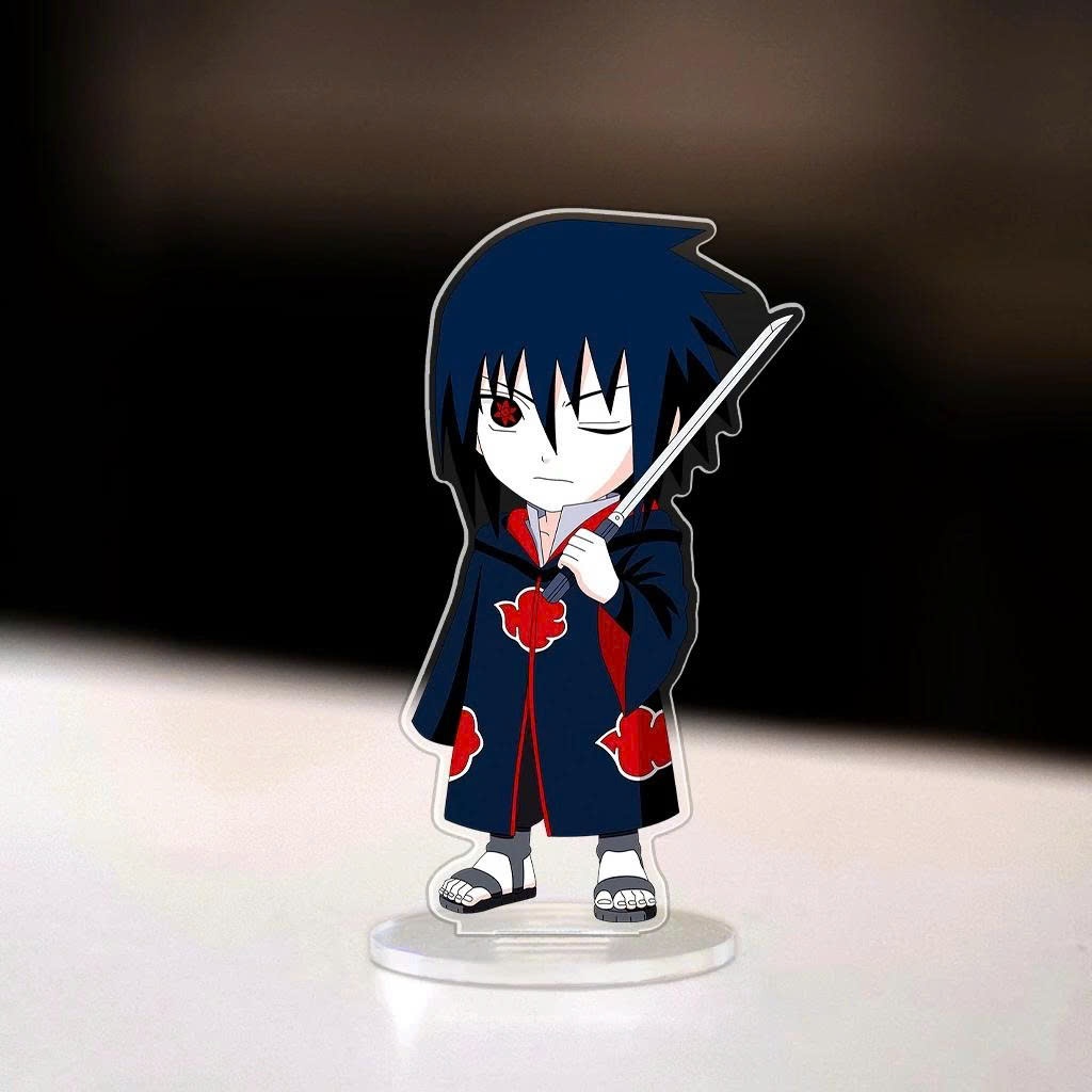 Standee, Mô Hình Sasuke Cao 5cm In UV Cắt Viền Naruto Itachi Uchiha Akatsuki Pain Dễ Thương Trang Trí Bàn Học - SakuMai