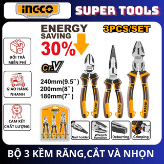 ĐỒ NGHỀ INGCO Bộ 3 kềm răng,cắt và nhọn cao cấp HKHLPS2832
