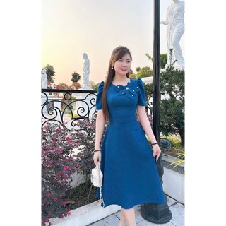 ĐÂM NỮ DÁNG XÒE THIẾT KẾ DỰ TIỆC KẾT HOA CỔ ÁO ĐÍNH NGỌC NỔI BẬT PHONG CÁCH NỮ TÍNH THANH LỊCH PHÙ HỢP THỜI TRANG