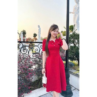 ĐÂM NỮ DÁNG XÒE THIẾT KẾ DỰ TIỆC KẾT HOA CỔ ÁO ĐÍNH NGỌC NỔI BẬT PHONG CÁCH NỮ TÍNH THANH LỊCH PHÙ HỢP THỜI TRANG