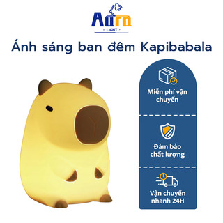 Đèn ngủ Capybara cảm ứng dễ thương bằng silicon có thể điều chỉnh độ sáng trang trí, sinh nhật
