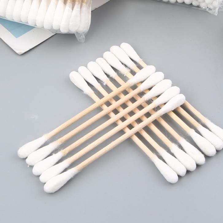 Tăm Bông Thân Gỗ Dùng Nặn Mụn, Tăm Bông Dùng Trong Spa, Sử Dụng Vệ Sinh Tai Cá Nhân, Gói 100 Chiếc