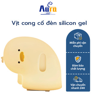 Đèn ngủ vịt vàng nghiêng đầu đèn ngủ để bàn Why Duck silicon cảm biến sạc USB