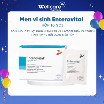 [CHÍNH HÃNG] Enterovital Men Vi Sinh Hỗ Trợ Cân Bằng Hệ Vi Sinh, Giảm Rối Loạn Tiêu Hóa, Bảo Vệ Đường Ruột – Hộp 10 Gói