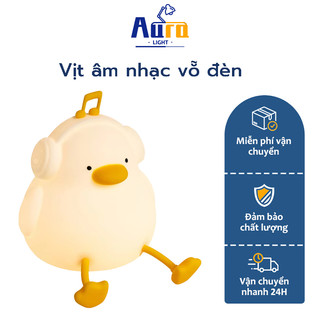 Đèn ngủ vịt vàng nghe nhạc đèn ngủ để bàn vịt dễ thương cute silicon vảm biến cắm sạc USB