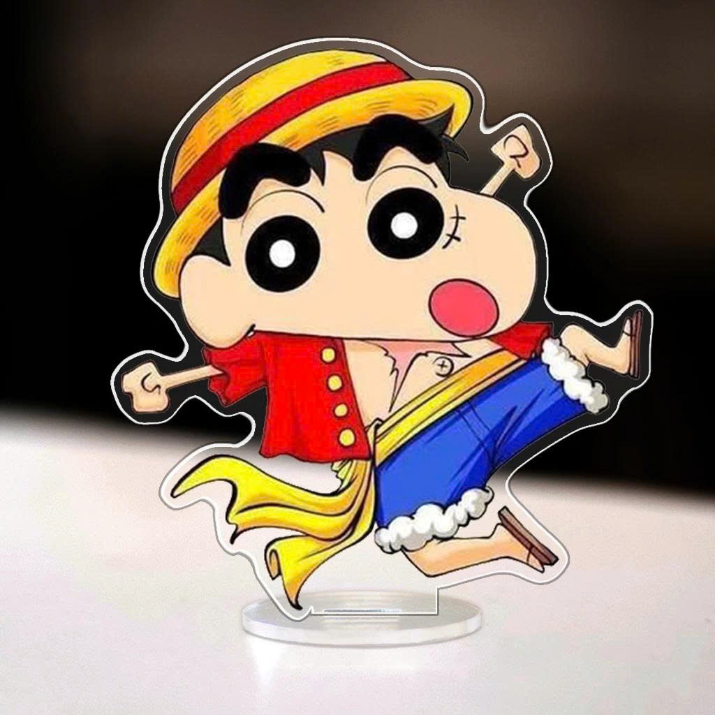 Standee, Shin x One Piece Chibi Cao 5cm 8cm 12cm 15cm Luffy Zoro Nami Dễ Thương Trang Trí Bàn Học Góc Làm Việc - SakuMai