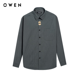 Owen - Áo sơ mi dài tay Regular Fit AR250103DT màu Xám đậm chất liệu Bamboo poly