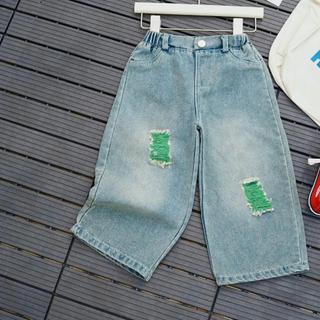 S132-Quần jean bò rách mềm cá tính cho bé gái - Size 8-30Kg