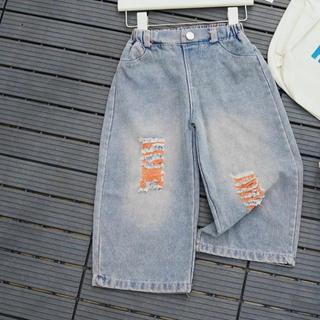 S132-Quần jean bò rách mềm cá tính cho bé gái - Size 8-30Kg