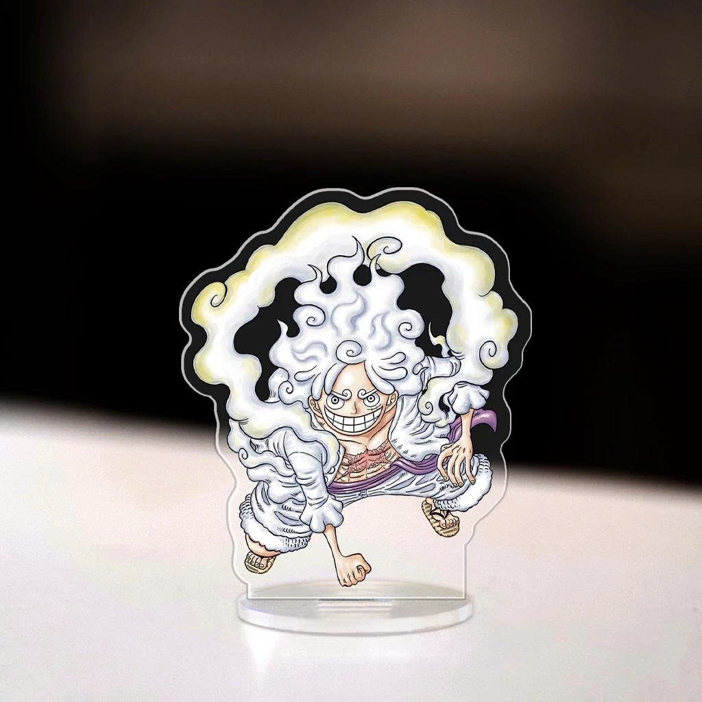 Standee, Mô Hình Luffy Gear 5 Cute Cao 5cm In UV Cắt Viền Tony Tony Chopper Zoro Nami Sanji Trang Trí Bàn Học - SakuMai