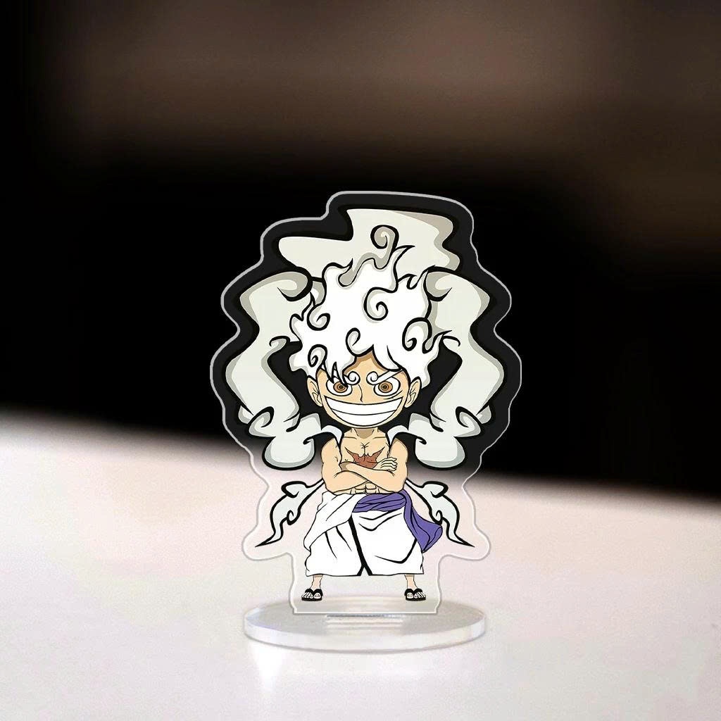 Standee, Mô Hình Luffy Gear 5 Cute Cao 5cm In UV Cắt Viền Tony Tony Chopper Zoro Nami Sanji Trang Trí Bàn Học - SakuMai