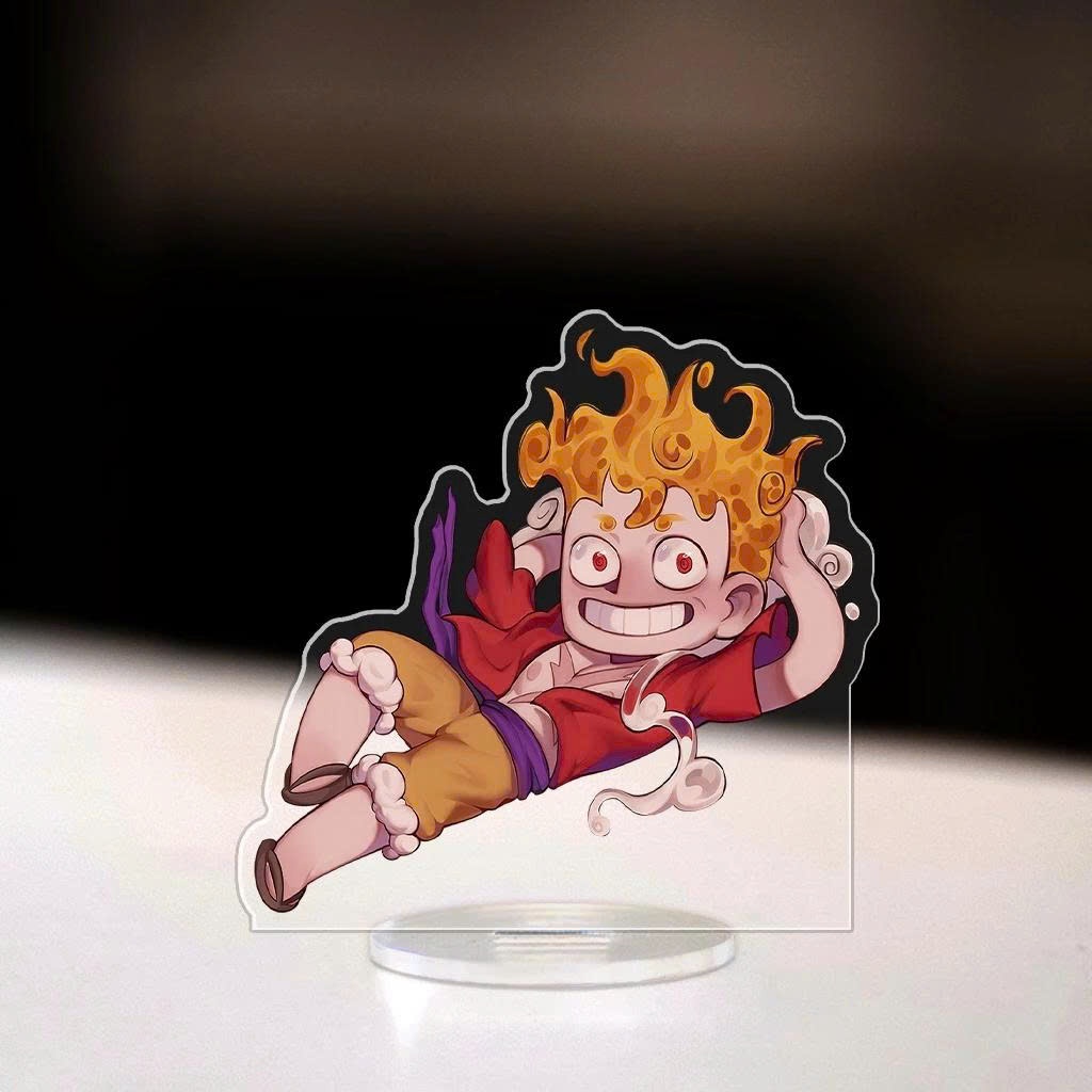 Standee, Mô Hình Luffy Gear 5 Cute Cao 5cm In UV Cắt Viền Tony Tony Chopper Zoro Nami Sanji Trang Trí Bàn Học - SakuMai