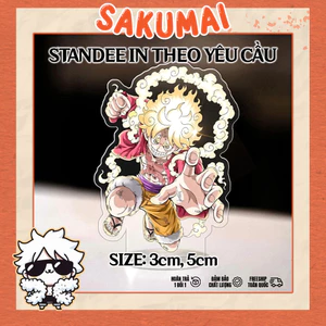 Standee, Mô Hình Luffy Gear 5 Cao 5cm In UV Cắt Viền Standee Anime One Piece Đảo Hải Tặc Trang Trí Bàn Học - SakuMai