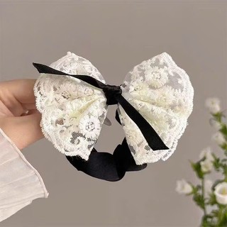 Buộc tóc dây Retro ren nơ phong cách hàn quốc A4