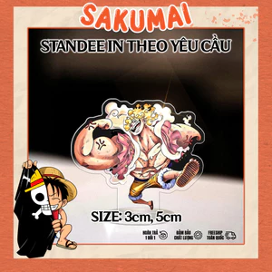 Standee, Mô Hình Luffy Gear 5 Cute Cao 5cm In UV Cắt Viền Tony Tony Chopper Zoro Nami Sanji Trang Trí Bàn Học - SakuMai