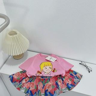 S18- Set áo thun phối chân váy hoa bé gái dễ thương - Size 8-30Kg