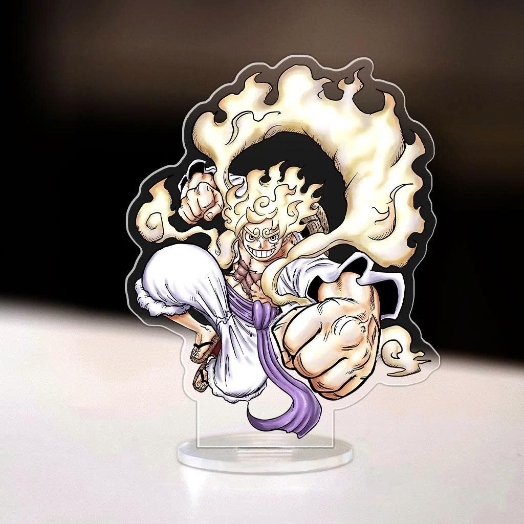 Standee, Mô Hình Luffy Gear 5 Cao 5cm In UV Cắt Viền Standee Anime One Piece Đảo Hải Tặc Trang Trí Bàn Học - SakuMai