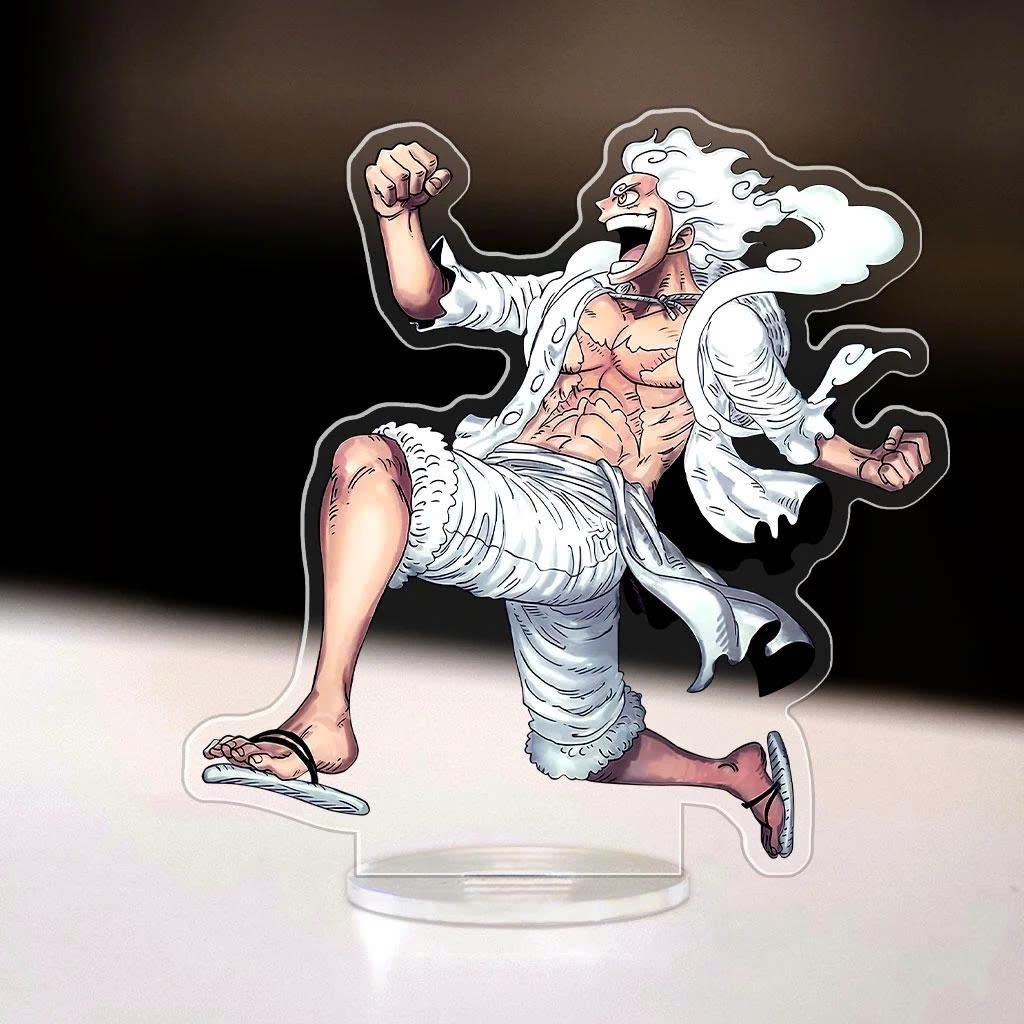 Standee, Mô Hình Luffy Gear 5 Cao 5cm In UV Cắt Viền Standee Anime One Piece Đảo Hải Tặc Trang Trí Bàn Học - SakuMai