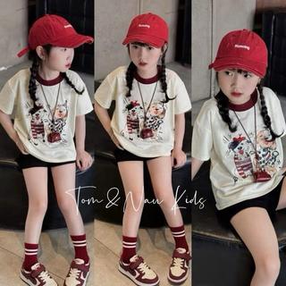 S25-[tomnaukids] Set áo thun phối quần leggin đùi cho bé gái size từ 9-40Kg