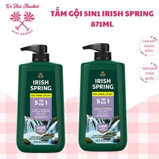 [MẪU MỚI 887ML] Sữa Tắm Gội Toàn Thân Nam IRISH SPRING 5IN1 For Men 887ML Made in Mexico - CÔ THƯ MARKET