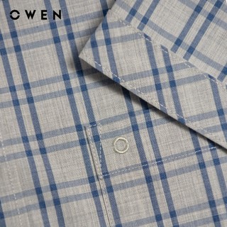 Owen - Áo sơ mi ngắn tay Body Fit AB250043NT màu Xám chất liệu Bamboo poly