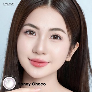 Kính áp tròng VIVIMOON Lens cận 6 tháng nâu tự nhiên cho mắt thở Honey Choco Giá 1 chiếc (1 bên mắt)