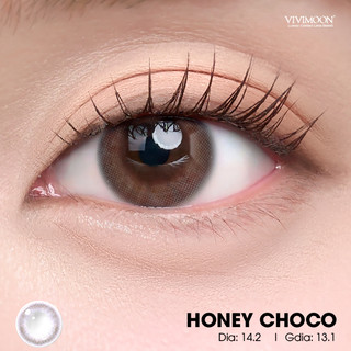 VIVIMOON lens cận 6 tháng Honey Choco, kính áp tròng cho mắt thở màu nâu tự nhiên độ từ 0 đến 8, Dia 14.2mm, Gdia 13.1mm