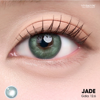 01 Chiếc Kính áp tròng VIVIMOON LENS 1 ngày màu xanh lá ánh xám bạc Jade Green (Giá 1 bên mắt, x2 để đặt 1 đôi)