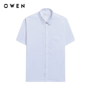 Owen - Áo sơ mi ngắn tay Body Fit AB250009NT màu Trắng chất liệu Modal