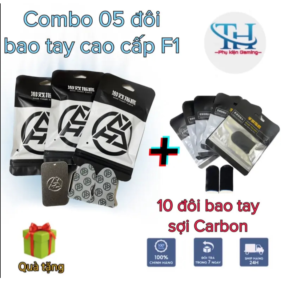 Combo 05 Đôi Bao Tay Chơi Game Cao Cấp F1 Và 10 Đôi Bao Tay Chơi Game Sợi Carbon Th Shops Chống Mồ Hôi