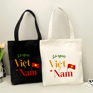 Túi tote, Túi vải bố canvas cotton Là người Việt Nam đeo vai thời trang đựng vừa A4 - tot2030