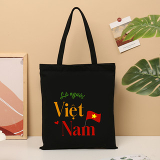 Túi tote, Túi vải bố canvas cotton Là người Việt Nam đeo vai thời trang đựng vừa A4 - tot2030