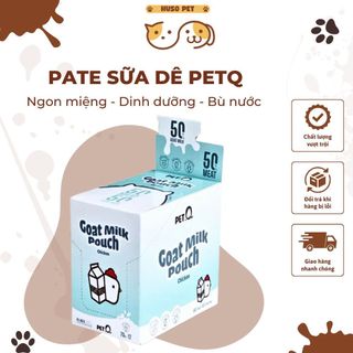 Hộp Pate Sữa Dê PetQ Đủ Vị Bổ Sung Nước, Dinh Dưỡng Cho Mèo Hộp 12 Gói 70gr _ HusoPetShop