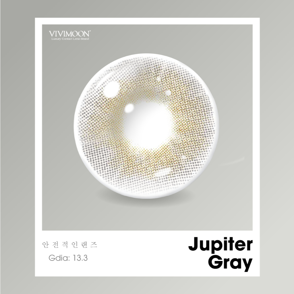 VIVIMOON lens cận 1 ngày Jupiter Gray, kính áp tròng khóa ẩm màu xám pha ánh vàng (Giá 1 chiếc, x2 để mua 1 đôi) | BigBuy360 - bigbuy360.vn