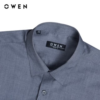 Owen - Áo sơ mi ngắn tay Body Fit AB250011NT màu Xám đậm chất liệu Modal