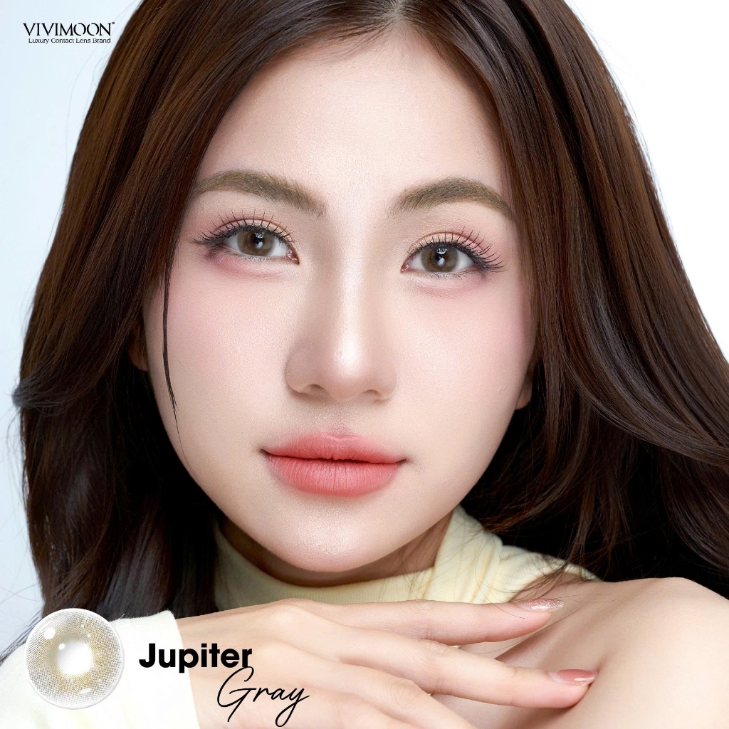 VIVIMOON lens cận 1 ngày Jupiter Gray, kính áp tròng khóa ẩm màu xám pha ánh vàng (Giá 1 chiếc, x2 để mua 1 đôi) | BigBuy360 - bigbuy360.vn