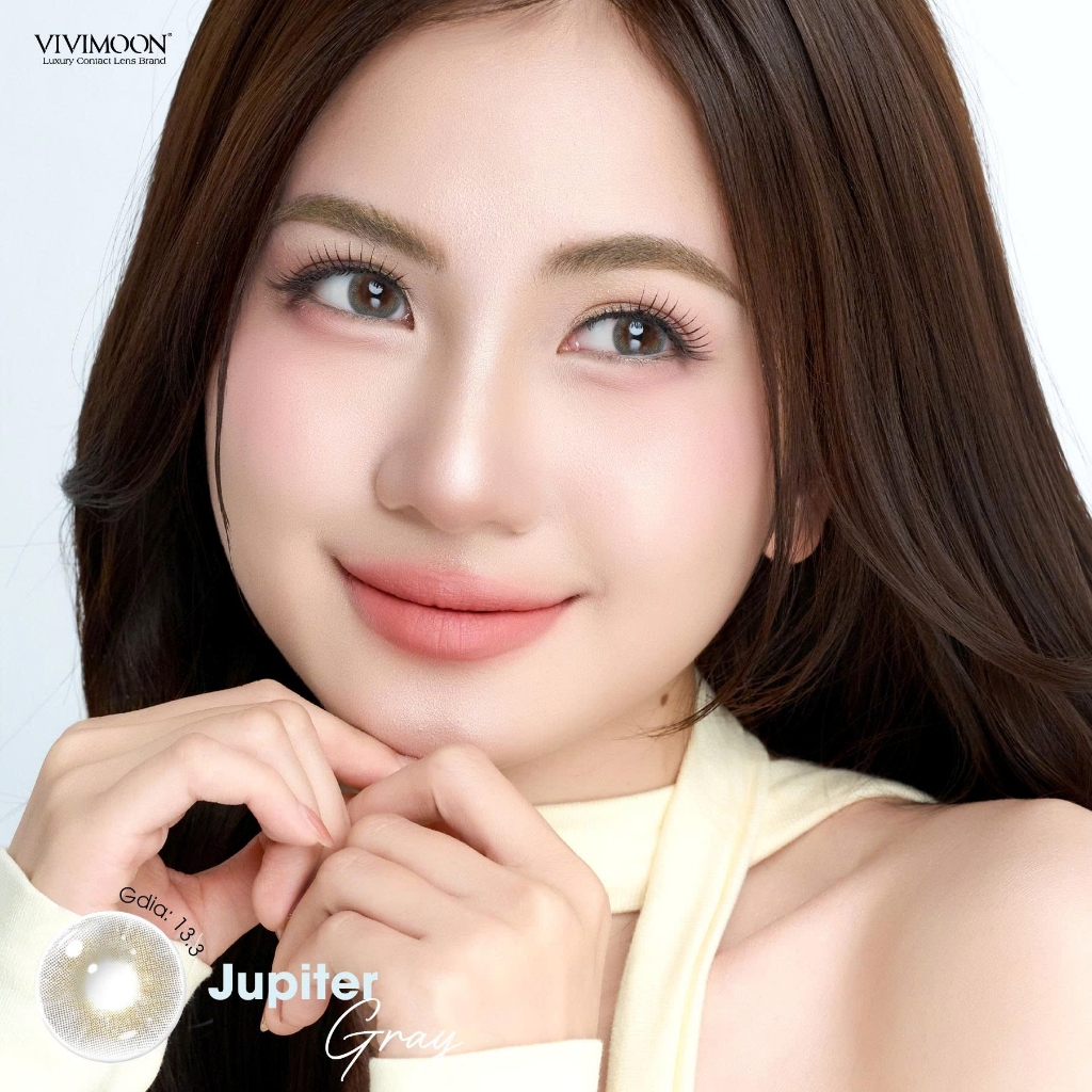 VIVIMOON lens cận 1 ngày Jupiter Gray, kính áp tròng khóa ẩm màu xám pha ánh vàng (Giá 1 chiếc, x2 để mua 1 đôi) | BigBuy360 - bigbuy360.vn