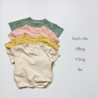 Áo thun bé trai bé gái Batala Kids, Áo phông trẻ em Trơn cotton xược hai chiều thoáng mát mùa hè cho bé từ 10-25kg ANM68