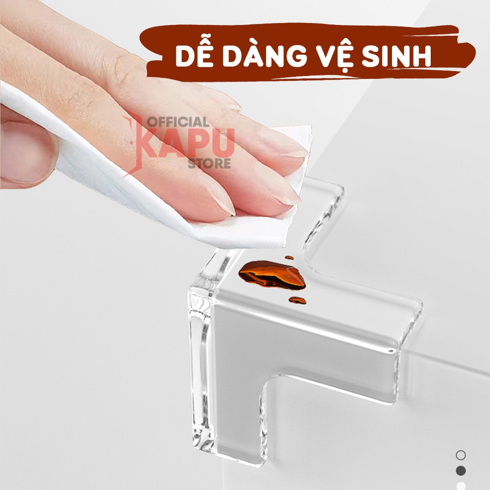 Miếng bịt góc bàn bám dính tốt trong suốt bằng Silicon chất liệu an toàn tránh va đập cho bé