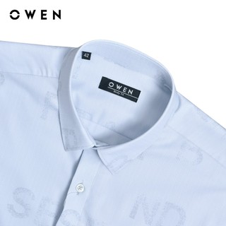 Owen - Áo sơ mi ngắn tay Body Fit AB250013N màu Xanh nhạt chất liệu Milk
