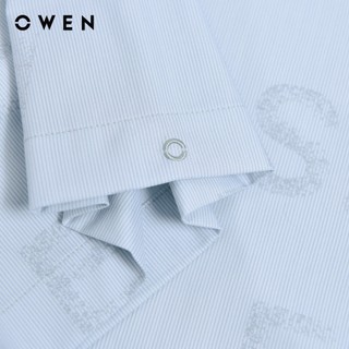 Owen - Áo sơ mi ngắn tay Body Fit AB250013N màu Xanh nhạt chất liệu Milk