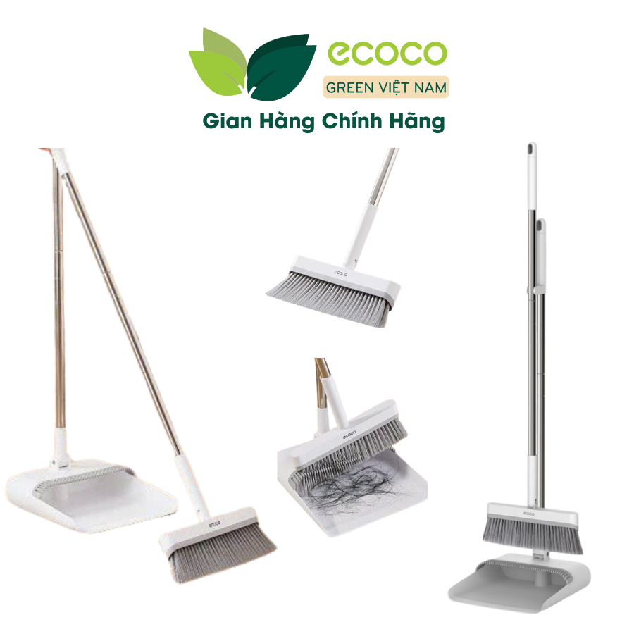 Bộ chổi quét nhà kèm hót rác ECOCO E2396 - 2 in 1 cán dài xoay 180 độ ...