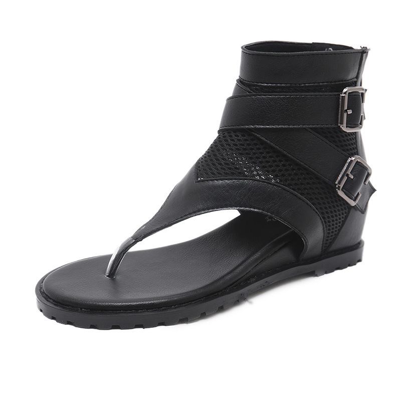 [Chính hãng] Giày sandal chiến binh KAILI xỏ ngón đế độn 3.5cm basic sang trọng, giày boot nữ LAL131