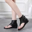 Giày sandal chiến binh KAILI xỏ ngón đế độn 3.5cm basic sang trọng, giày boot nữ LAL131
