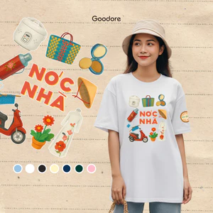 Áo thun Oversize cotton unisex nam nữ Goodore Bộ sưu tập Gia Đình Văn Hóa mẫu Nóc Nhà thoáng mát năng động