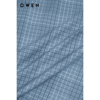 Owen Premium - Áo sơ mi ngắn tay Body Fit AB250053NT màu Xanh chất liệu Knit
