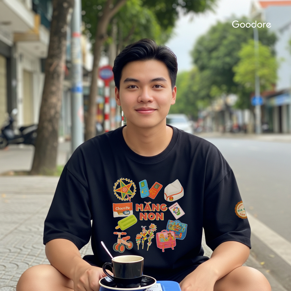 Áo thun Oversize cotton unisex nam nữ Goodore BST Gia Đình Văn Hóa mẫu Măng Non thoáng mát năng động